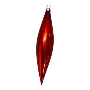 Vintage Mercury Glass Teardrop Ornament Czech Republic Red Christmas 5" Large